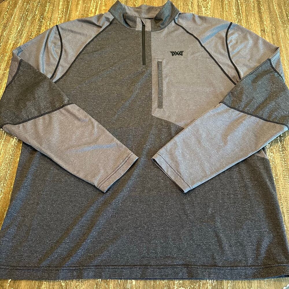 PXG 1/4 Zip Pullover Performance Golf Top Long Sleeve Heather Gray Mens Size 2XL